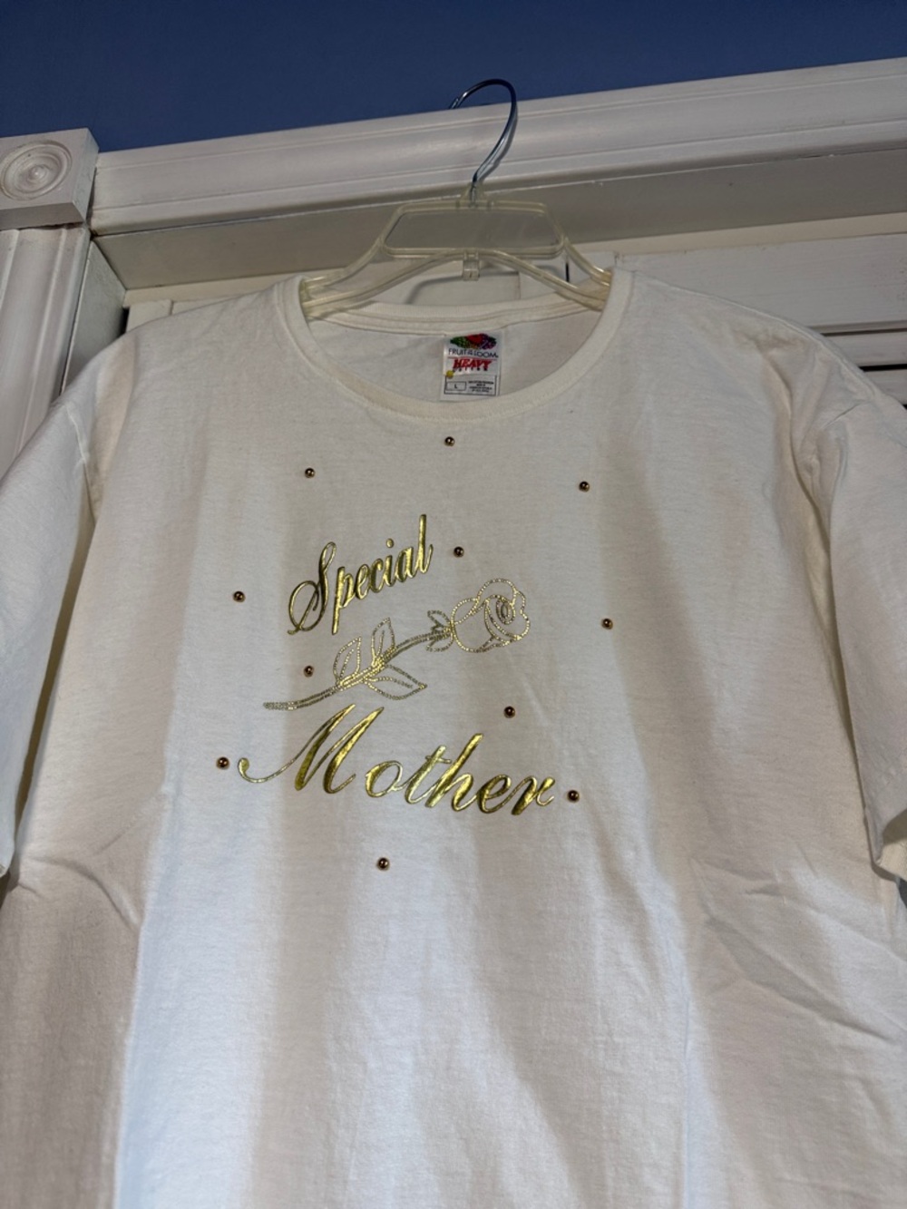 Special Mother White Tee with Gold Script